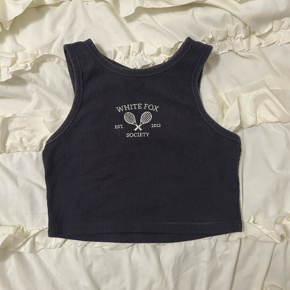 White Fox Golden Girl Crop Charcoal